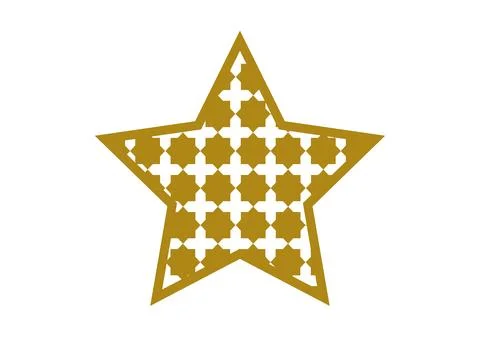 Star with gold arabic pattern 1 Stock Illustration