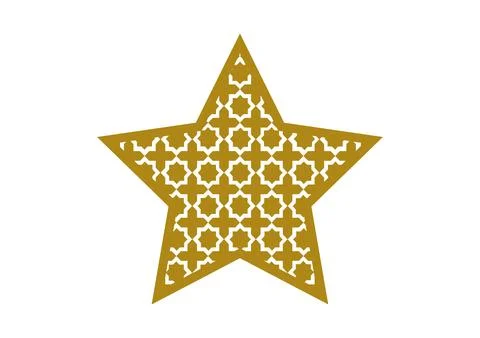 Star with gold arabic pattern 2 Stock Illustration
