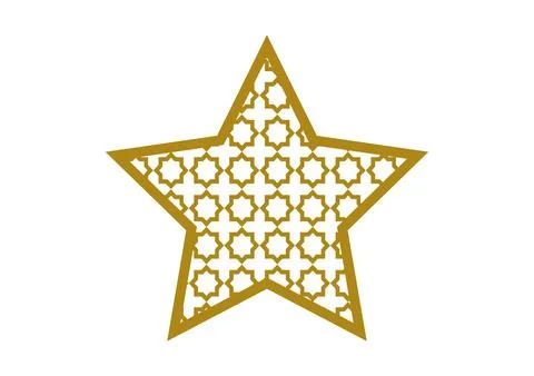 Star with gold arabic pattern 3 Stock Illustration