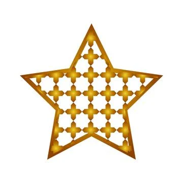 Star with gold arabic pattern clipping mask technique Illustrazione stock