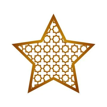 Star with gold arabic pattern with ramadan kareem theme Stockillustratie