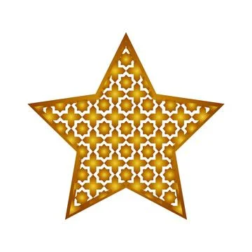 Star with gold arabic pattern with ramadan theme Stock Illustration