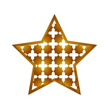 Star with gold arabic pattern on white background Stockillustratie
