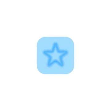 Star gradient blurred vector element, blue star outline aura in square, rating Stock Illustration