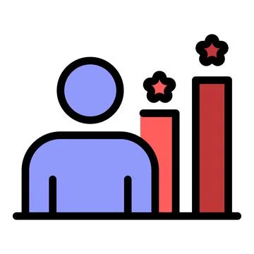 Star graph chart icon color outline vector Illustrazione stock