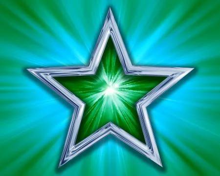 Star on green background Stock Illustration