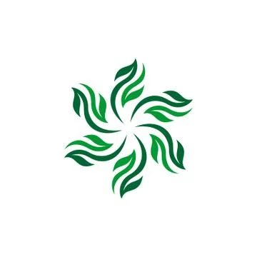 Star Green Leaves Pattern Logo Template Illustration Design. Vector EPS 10. Illustrazione stock