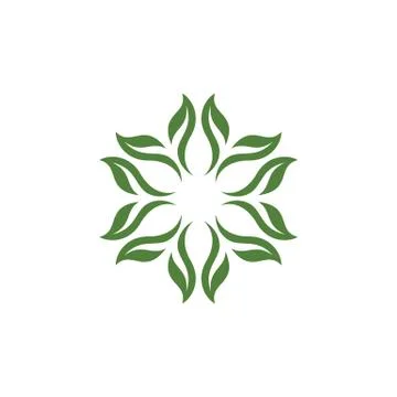Star Green Leaves Pattern Logo Template Illustration Design. Vector EPS 10. 스톡 일러스트