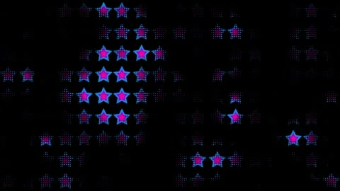 Star grid background with flickering pink and blue pixels animation Stock Footage 336792004