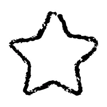 Star grunge frame border hand drawn vector shape icon for decorative vintag.. Stock Illustration