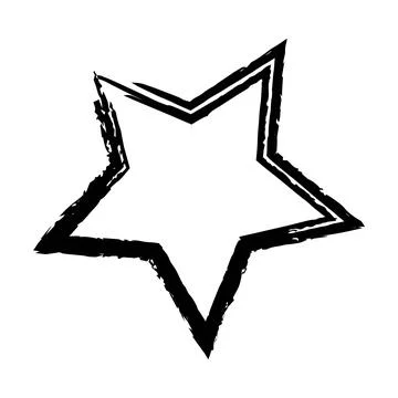 Star grunge frame border hand drawn vector shape icon for decorative vintag.. Stock Illustration