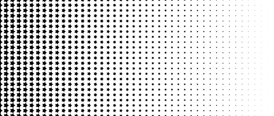 Star halftone gradient texture. Vanishing stars polka dot background. Repeating Stock Illustration
