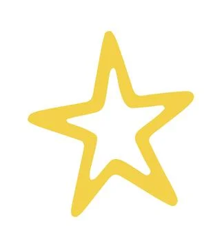 Star hand drawn doodle. Vector doodle illustration icon isolated on white bg Stock Illustration