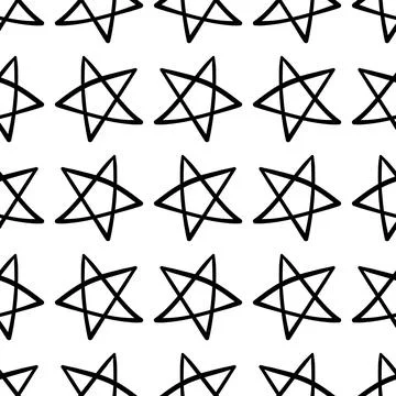 Star hand drawn seamless pattern Stock Illustration