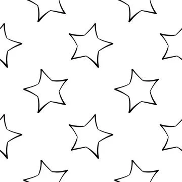 Star hand drawn seamless pattern Stock Illustration
