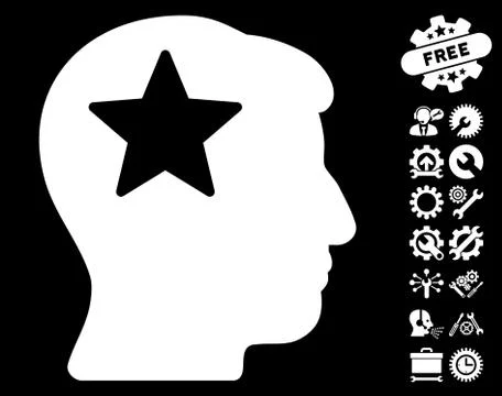 Star Head Vector Icon With Tools Bonus Illustrazione stock