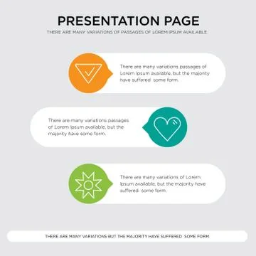 Star, Heart, Check mark presentation Stock Illustration