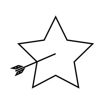 Star hit by an arrow icon Stock Illustration