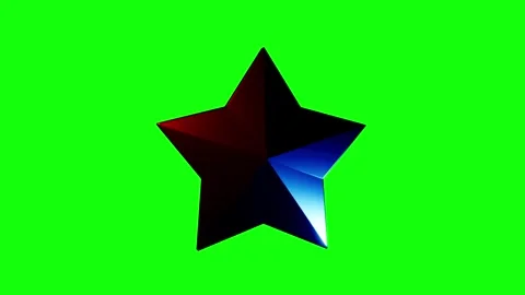 Star of honor rotating left and right side with blue and red reflections in  Video stock 257892889