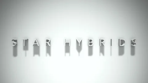 Star hybrids 3D title animation with shadows on a white background Stock Footage 297904611