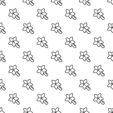 Star ice cream stick continuous outline pattern Stock Illustration