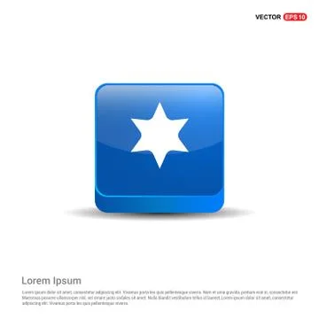 Star Icon - 3d Blue Button 스톡 일러스트