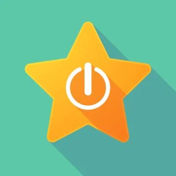 Star icon with an off button Illustrazione stock