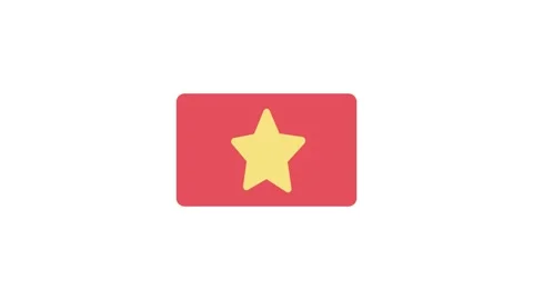 Star icon centered on a vibrant red background, symbolizing excellence or a.. Stock Footage 332905216