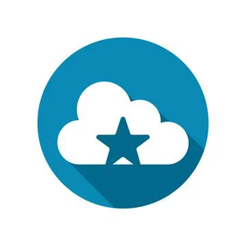 Star icon on cloud. isolated on white background. vector illustration Stock Illustration