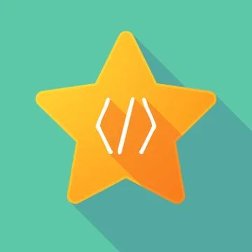 Star icon with a code sign Illustration
