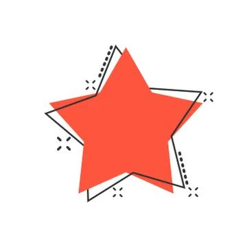 Star icon in comic style. Shape cartoon vector illustration on white isolated Stock Illustration