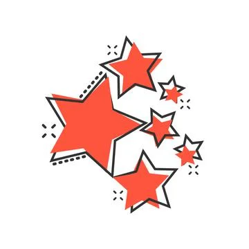 Star icon in comic style. Shape cartoon vector illustration on white isolated Illustrazione stock