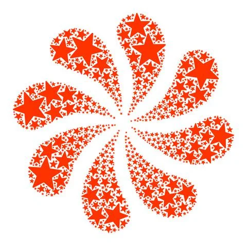 Star Icon Curl Fireworks Stock Illustration