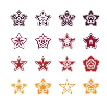 Star icon design set Stock Illustration