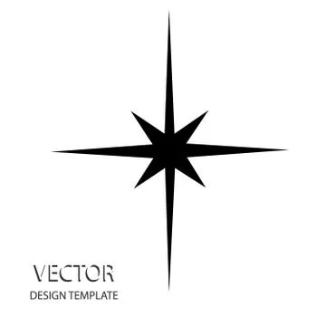 Star icon in flat design. Gray star icon on white background. Vector Stock-Illustration