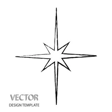 Star icon in flat design. Gray star icon on white background. Vector Stock Illustration