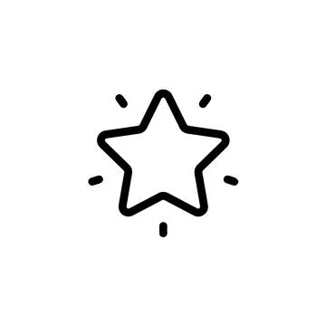 Star icon in flat design. Gray star icon on white background. Vector Stock Illustration