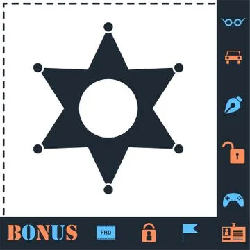 Star icon flat Stock Illustration