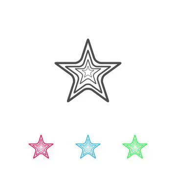 Star icon flat. Stock Illustration