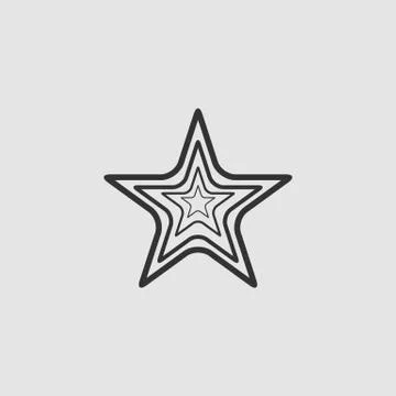 Star icon flat. Stock Illustration
