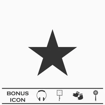 Star icon flat Stock Illustration