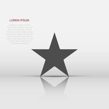 Star icon in flat style. Shape vector illustration on white isolated backgr.. Stock Illustration