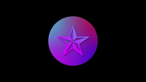 Star icon gradient colorful simple shape circle animation black background Vidéo 279368767