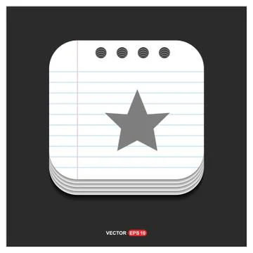 Star Icon Gray icon on Notepad Style template Vector EPS 10 Free Icon Stock Illustration