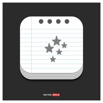 Star Icon Gray icon on Notepad Style template Vector EPS 10 Free Icon Illustrazione stock