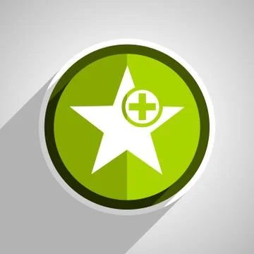 Star icon, green circle flat design internet button, web and mobile app illus Stock Illustration
