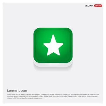 Star Icon Green Web Button Stock Illustration