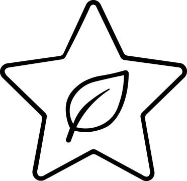 Star icon with leaf for eco quality award Stock Illustration