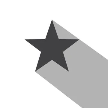 Star Icon Long Shadow Stock Illustration