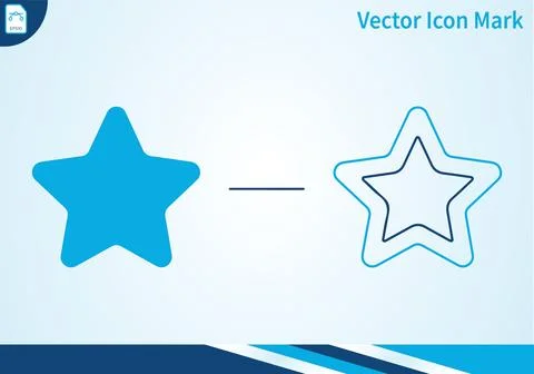 Star icon mark in solid and outline styles, favorite concept. Stock Illustration